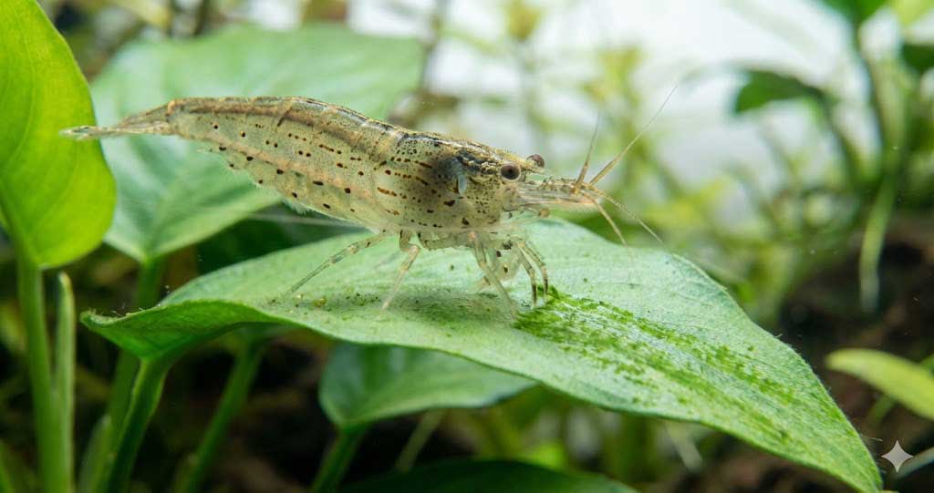 Garnéla fajták. Amano garnéla algát eszik: A Caridina multidentata a legjobb algairtó az akváriumban.