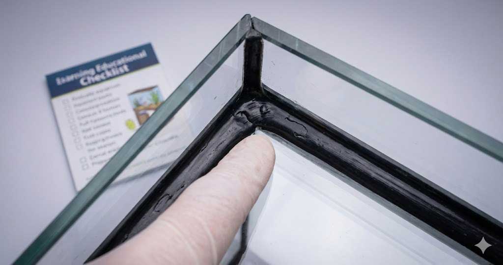 használt akvárium ragasztás ellenőrzése