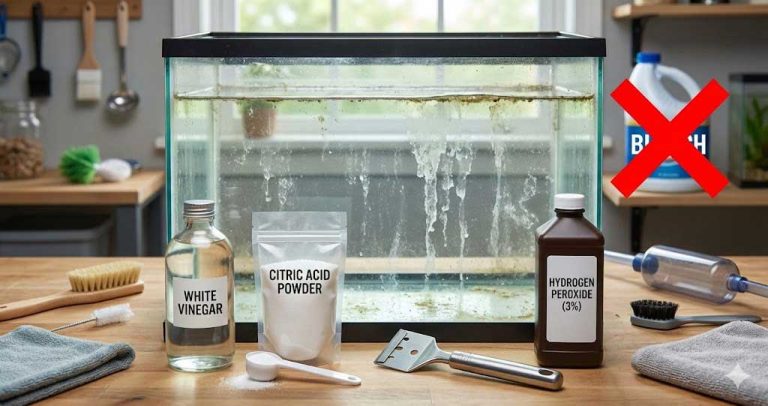Biztonságos tisztítószerek használt akváriumhoz: ecet és citromsav. Kerüld a vegyszereket!